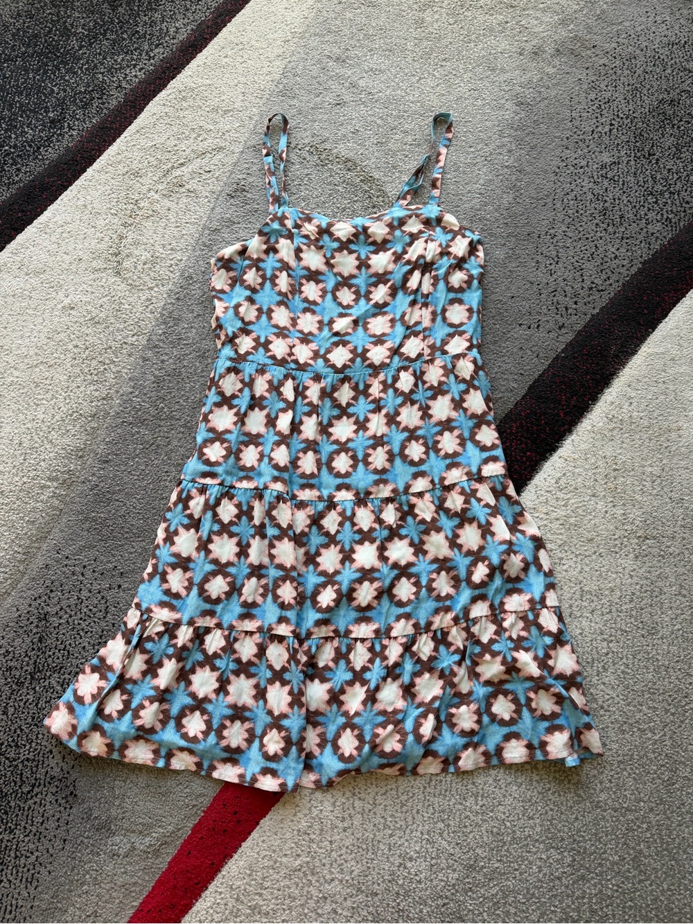 LOFT Blue Ikat Print Mini Slip Dress